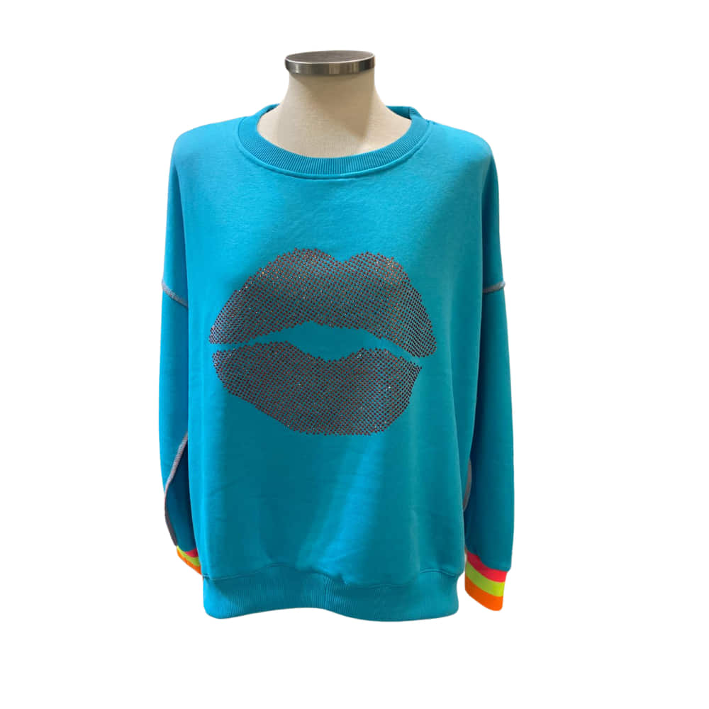 Sudadera AMORE en azul para chica