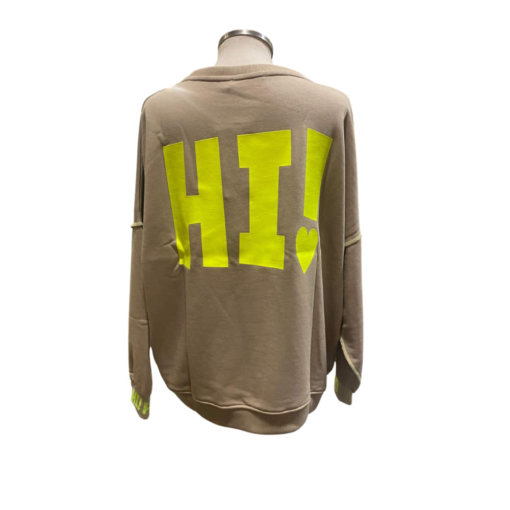 Sudadera HI marrón con Strass trasera Sudadera HI marrón con Strass trasera