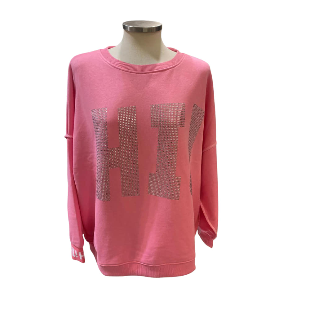 Sudadera temporada para mujer en rosa con brillos