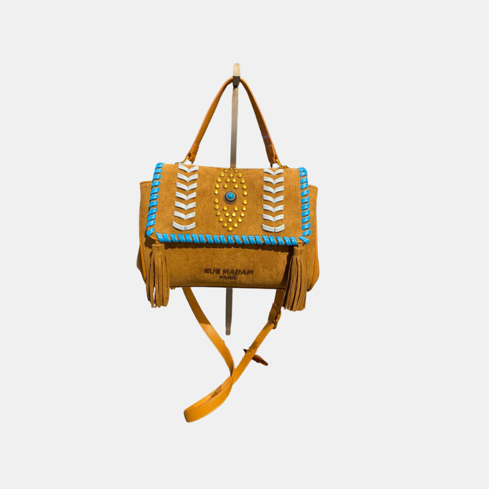 Bolso Boho con detalles turquesa RUE MADAME Pequeño