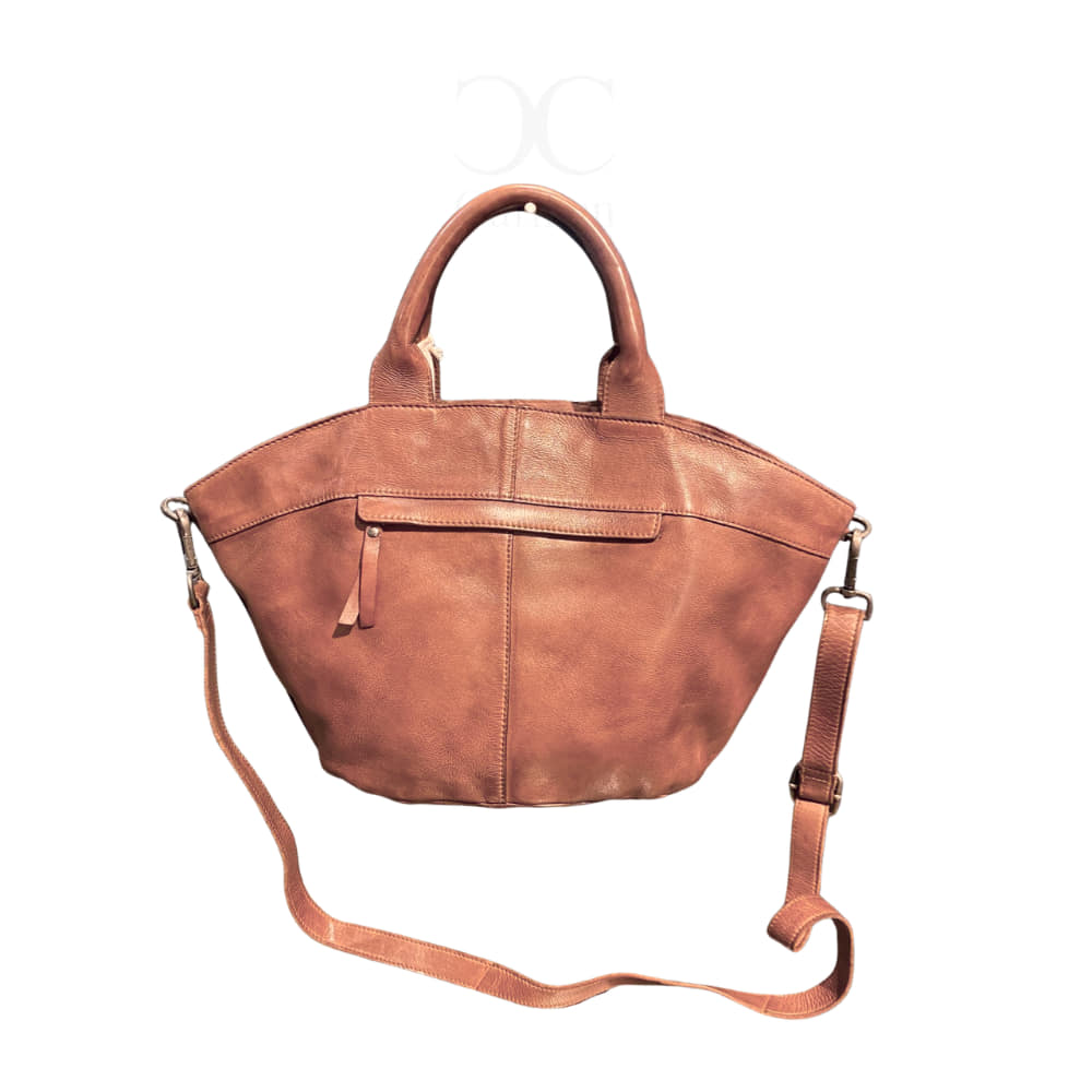 Bolso capazo de hombro Lewis tono cuero parte trasera