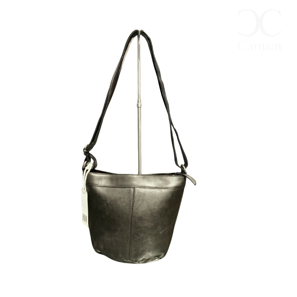 Bolso con bandolera en piel trenzada Negro BIBA