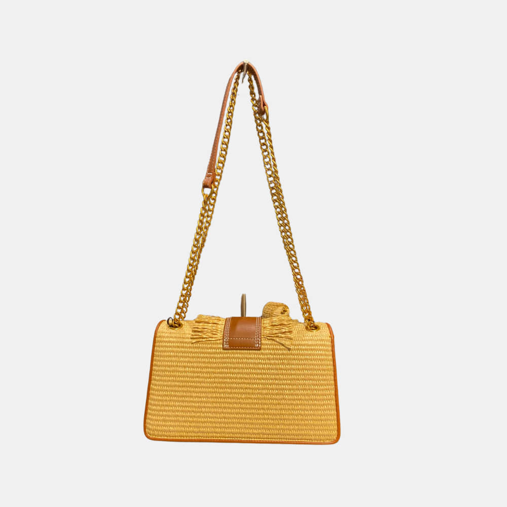 Bolso de Rafia Camel RUE MADAME detrás