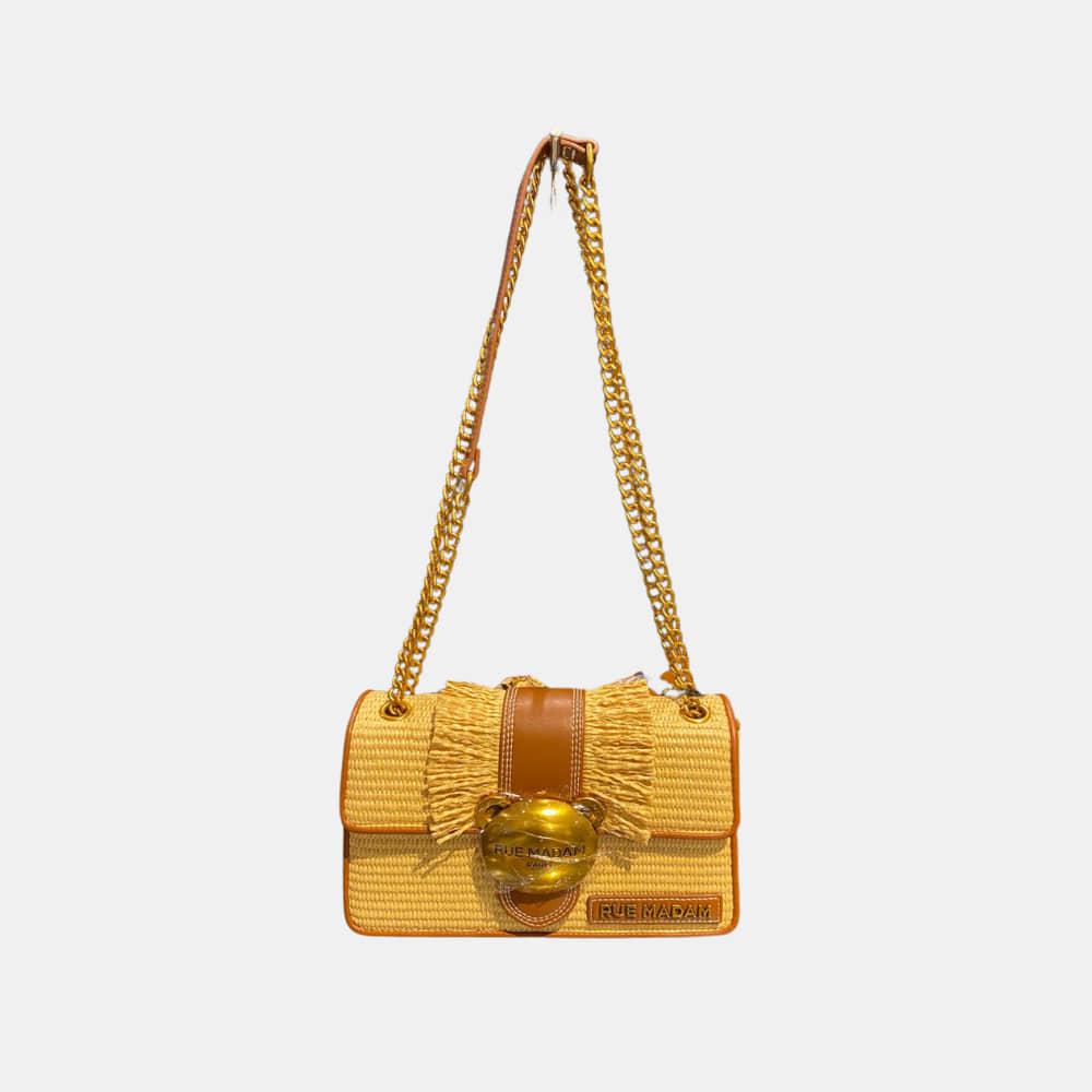 Bolso de Rafia Camel RUE MADAME