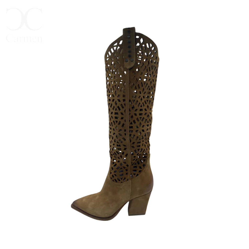 Botas altas con grabado Camel