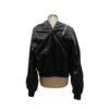 Cazadora Black Urban con cremalleras plata y escote de pico