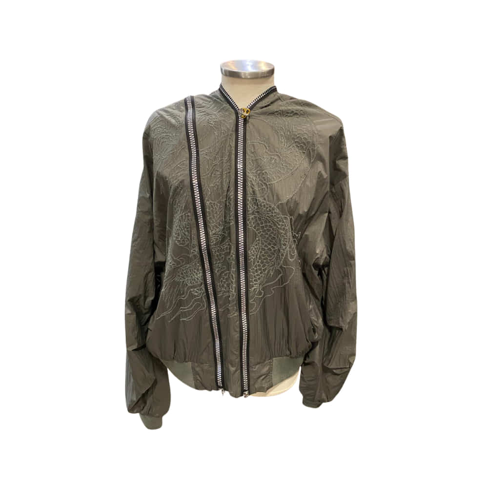 Cazadora Bomber Dragon con bordado delantero , estilo oriental.