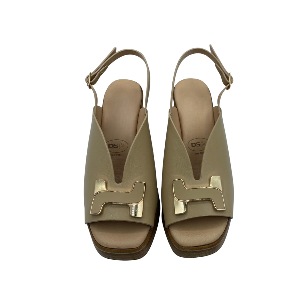 Sandalia Plataforma Beige H frente