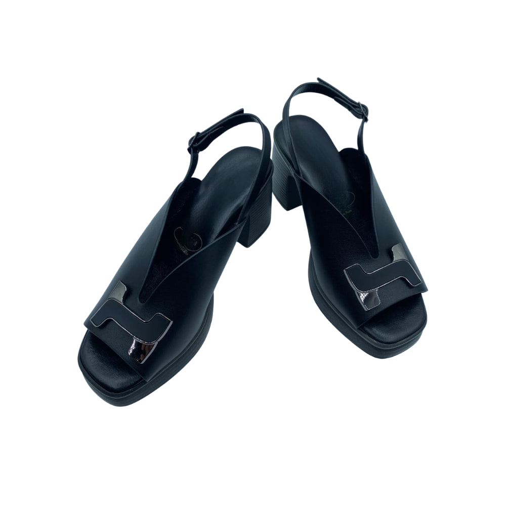 Sandalia Plataforma Negro H perfil