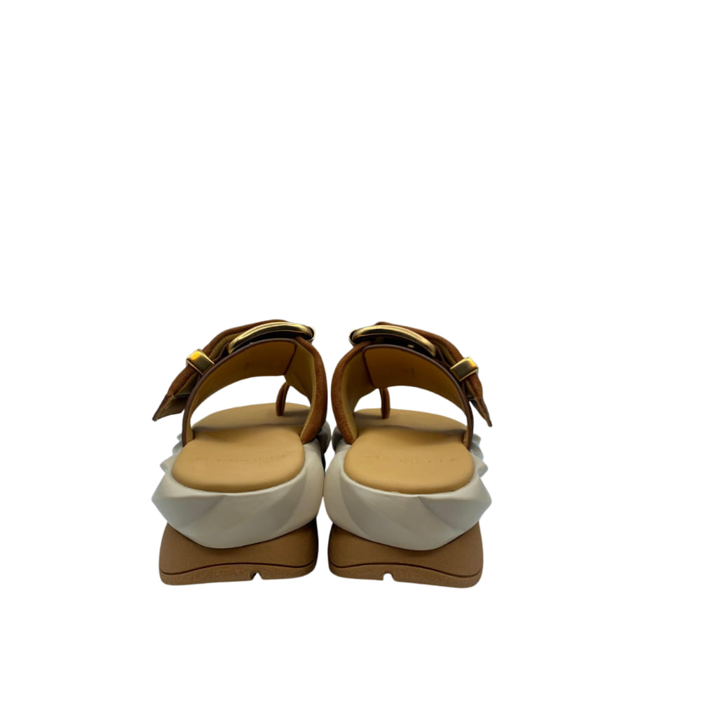 Sandalia Ring toe Velour Marrón trasera Sandalia Ring toe Velour Marrón trasera