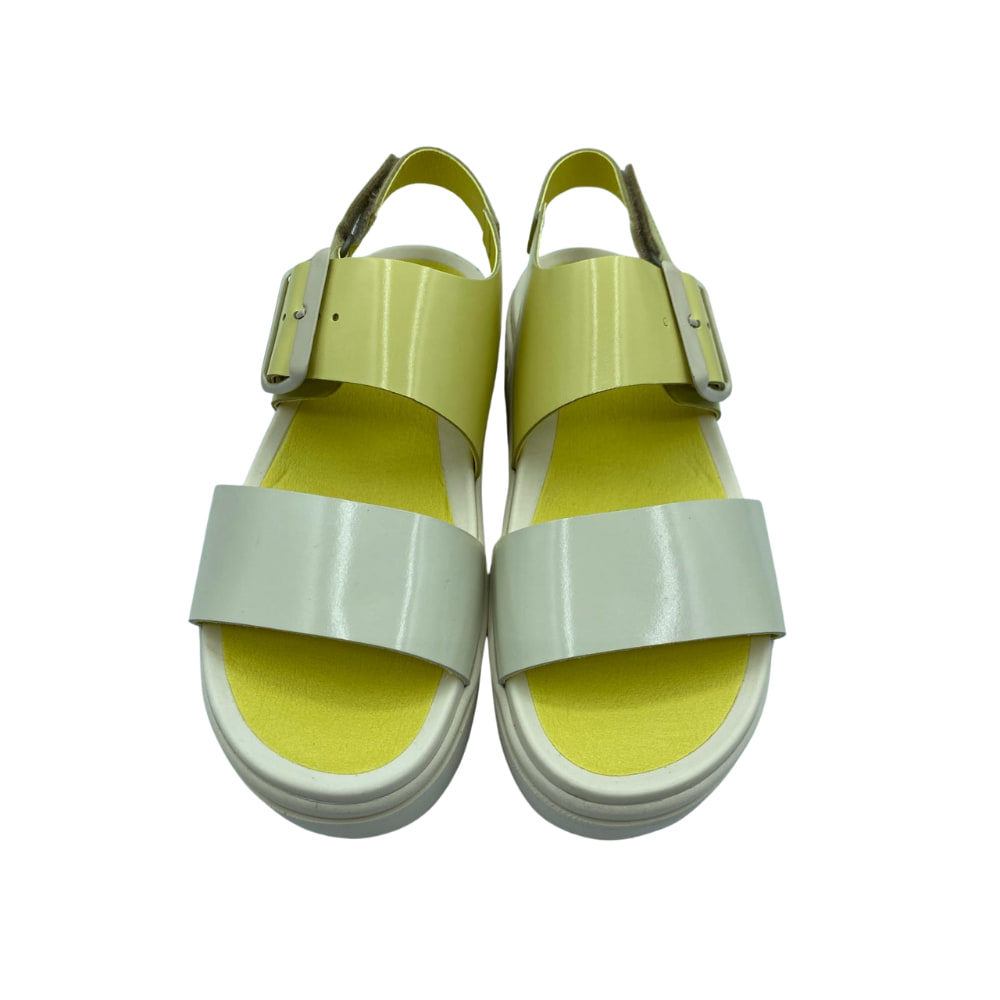 Sandalia Tiras Beige & Gris frente