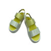Sandalia Tiras Beige & Gris perfil