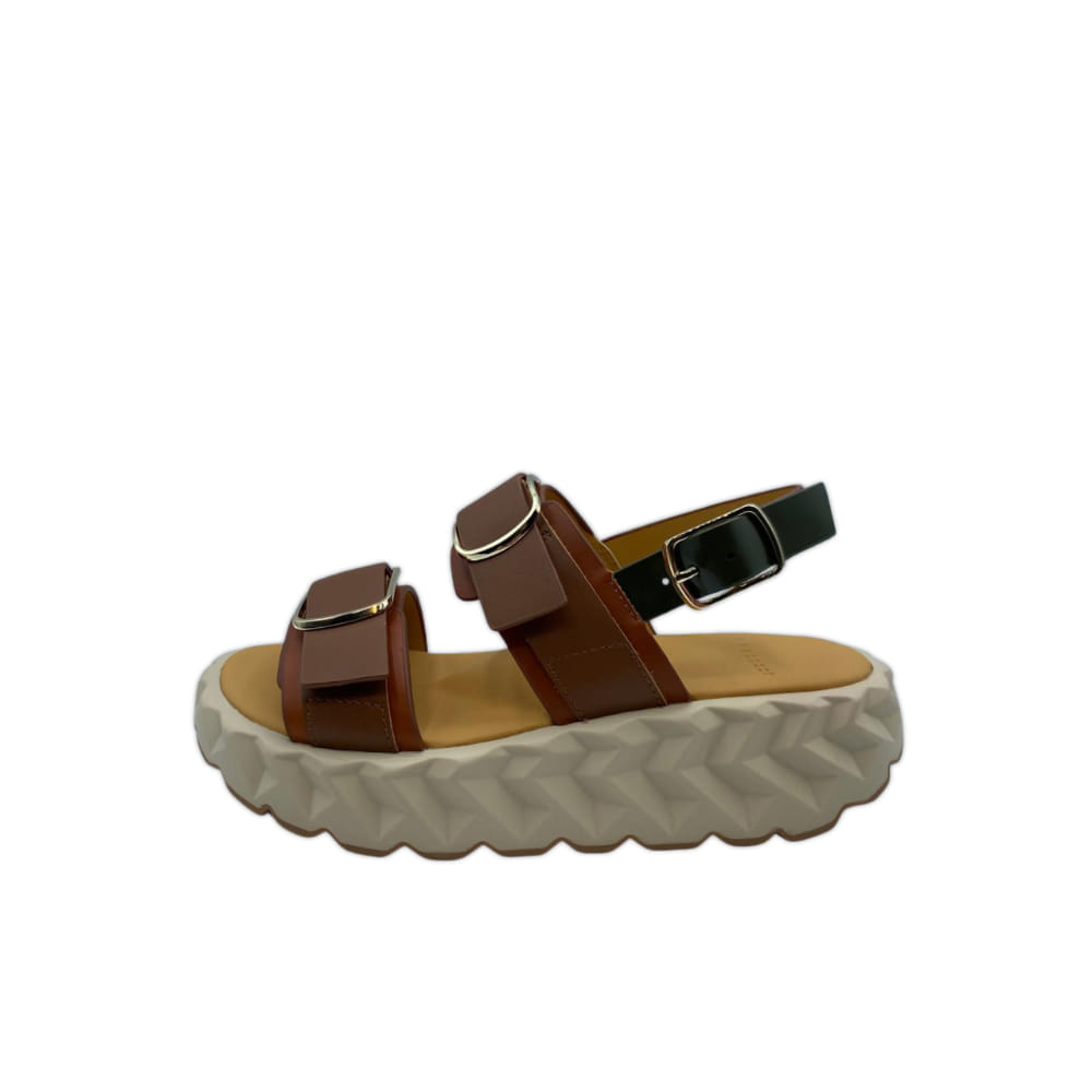 Sandalia con tiras de hebilla Marrón chocolat