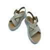 Sandalias Plataforma Cruzadas Beige perfil Sandalias Plataforma Cruzadas Beige perfil
