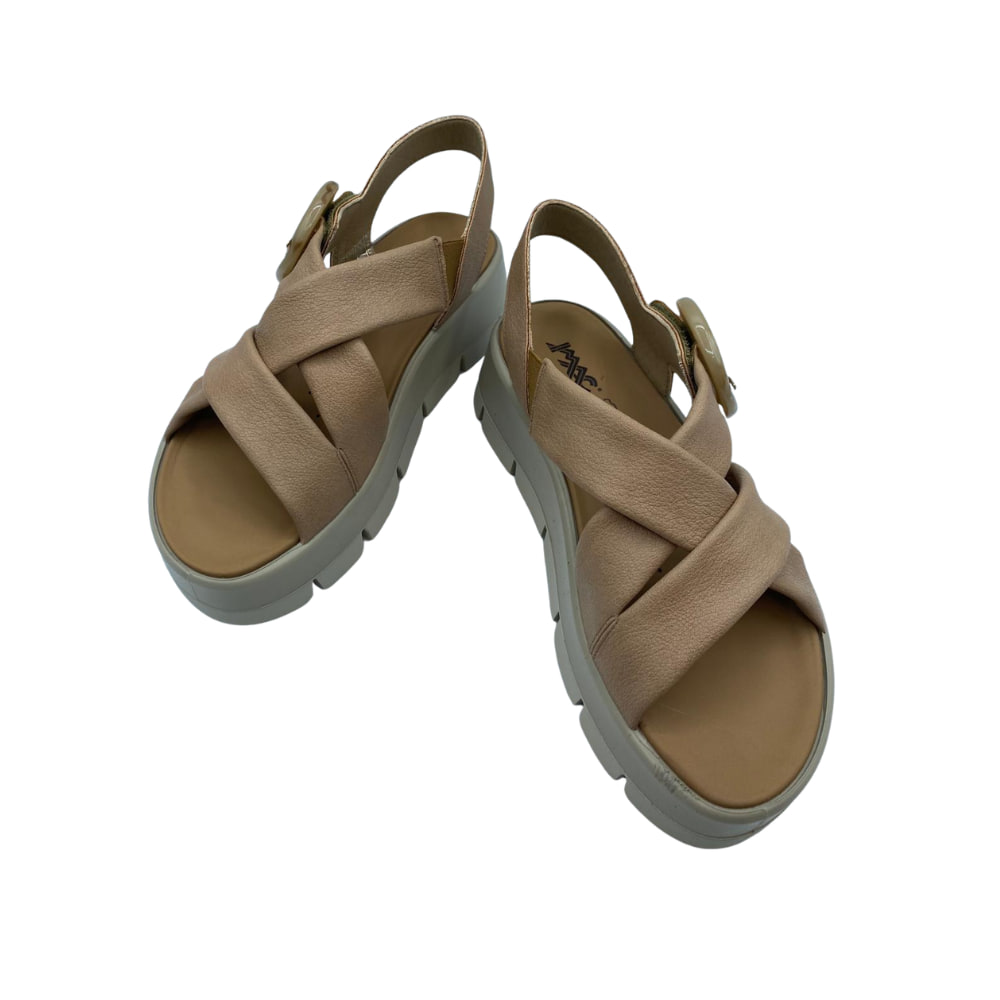 Sandalias Plataforma Cruzadas Marrón perfil Sandalias Plataforma Cruzadas Marrón perfil