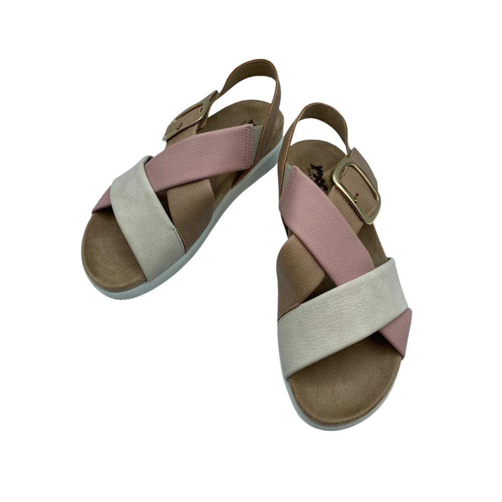 Sandalias Plataforma Tricolor IMAC modelo make up perfil