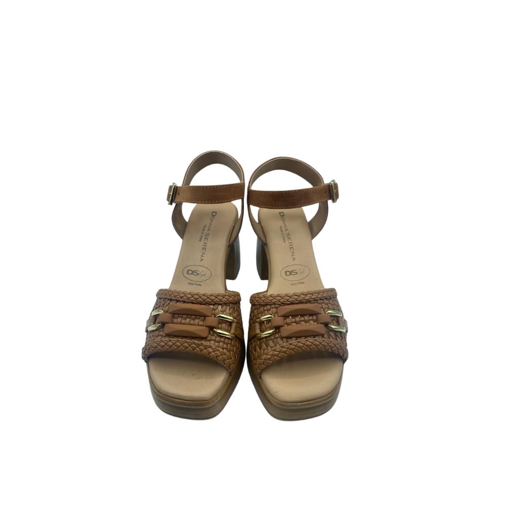 Sandalias Plataforma trenzado Cuero frente