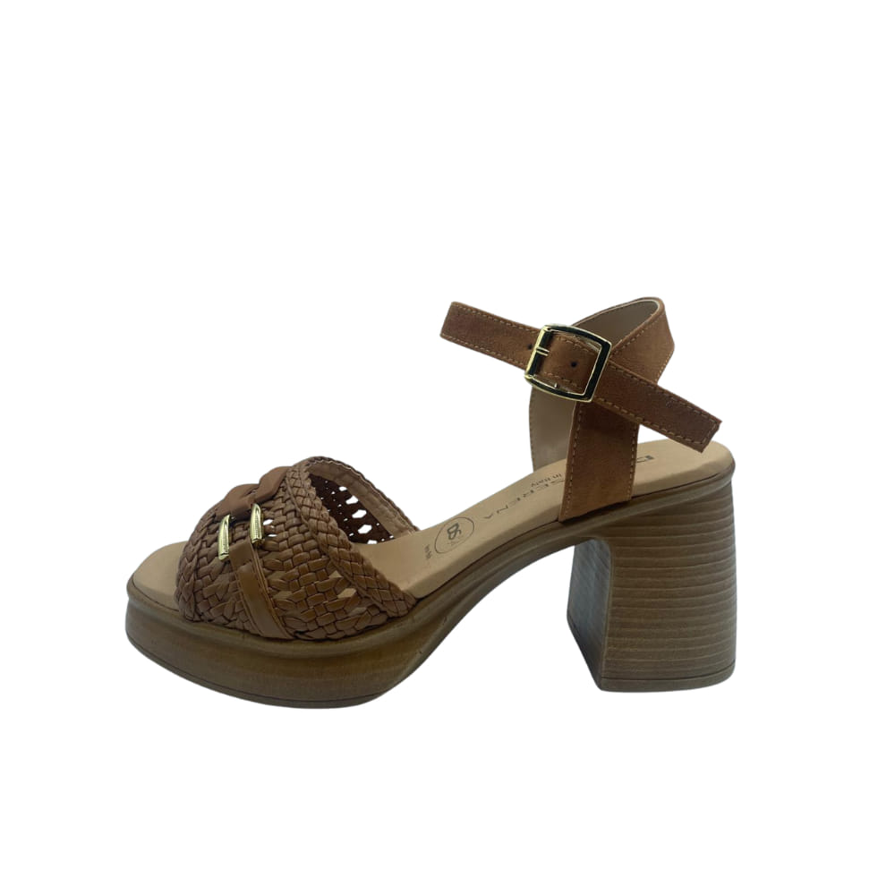 Sandalias Plataforma trenzado Cuero con pulsera de hebilla