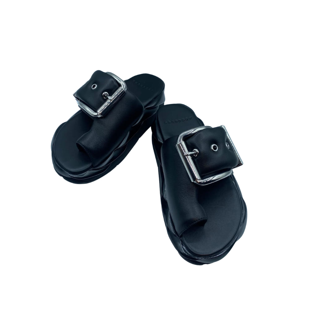Sandalias Ring toe piel Negro perfil