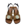 Sandalias de ante con tacon bajo en camel frente- by Carmen