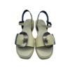 Sandalias de piel con acabado natural en beige frente - By Carmen