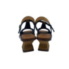 Sandalias de piezas geométricas con tacón ancho Camel