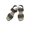Sandalias en piel de ante beige y negro perfil- By Carmen