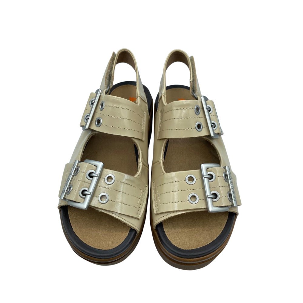 Sandalias plataforma ART Beige frente