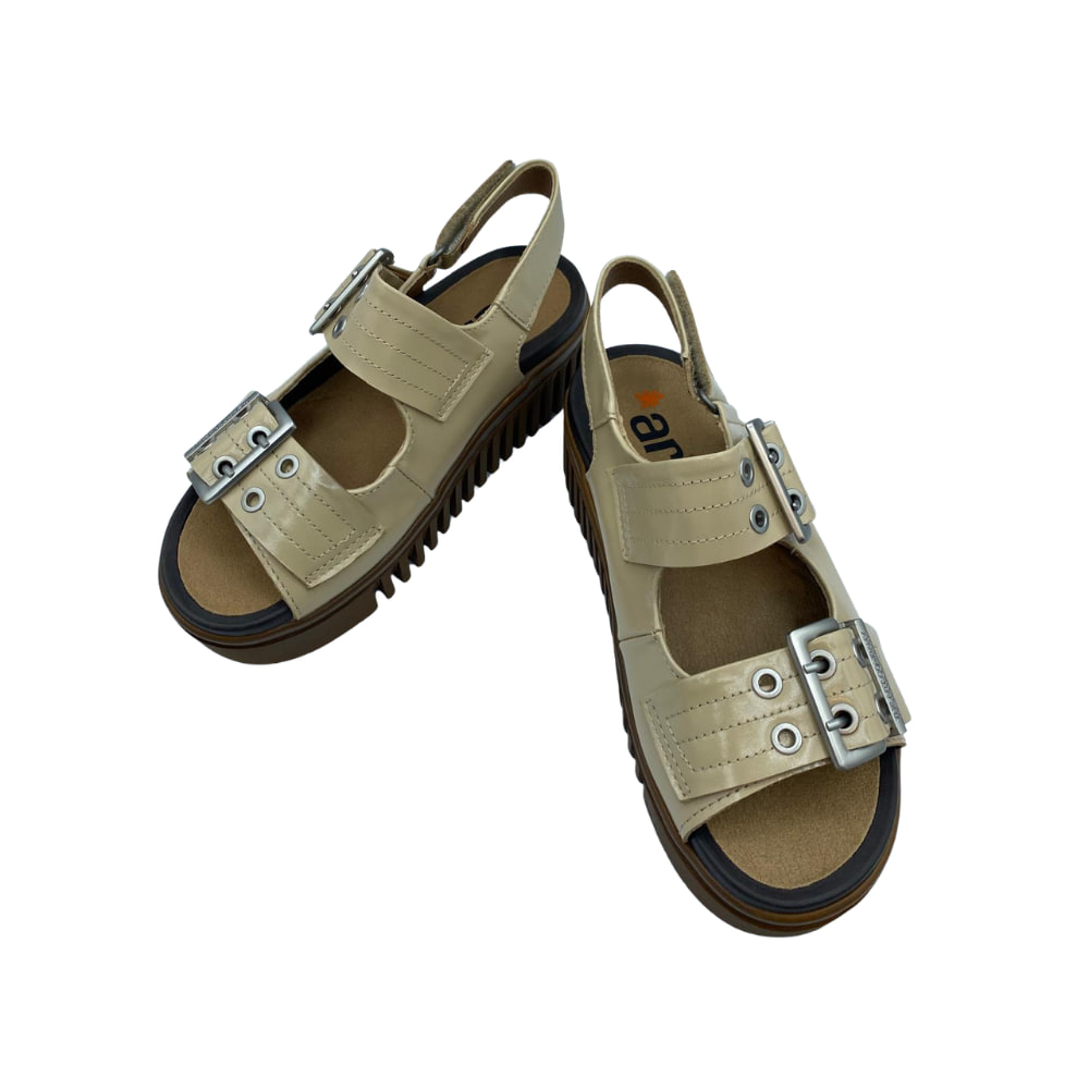 Sandalias plataforma ART Beige perfil