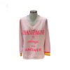 Sudadera en rosa Champagne con mangas tricolor