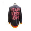 Sudadera gris Heart con mangas tricolor trasera