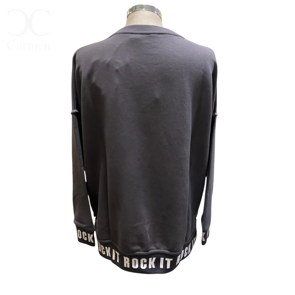 Sudadera gris Rock It trasera lisa