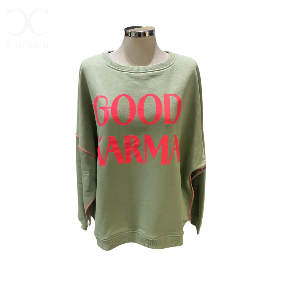 Sudadera verde Karma de estilo urbano para chica.