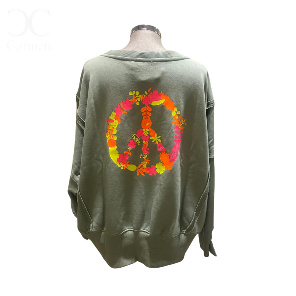 Sudadera verde Nice trasera