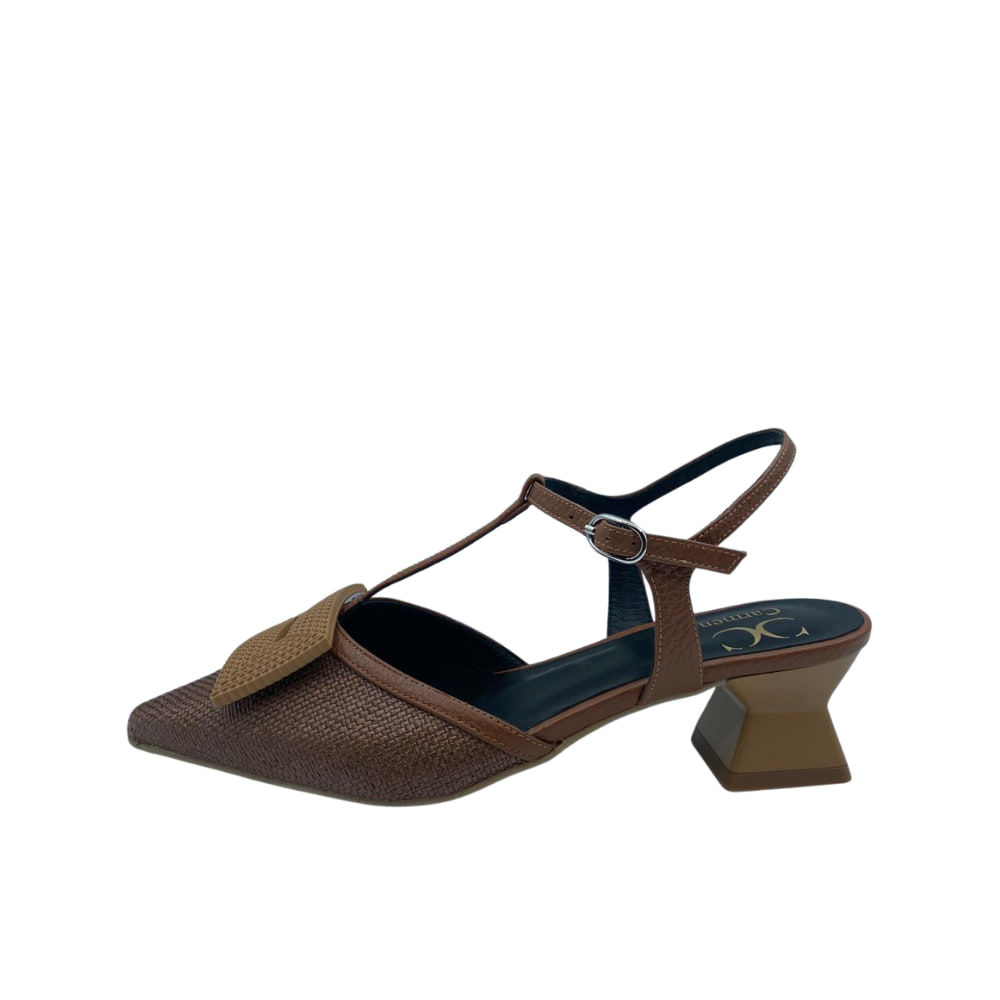 Zapato Bicolor Coffee con tacón bajo