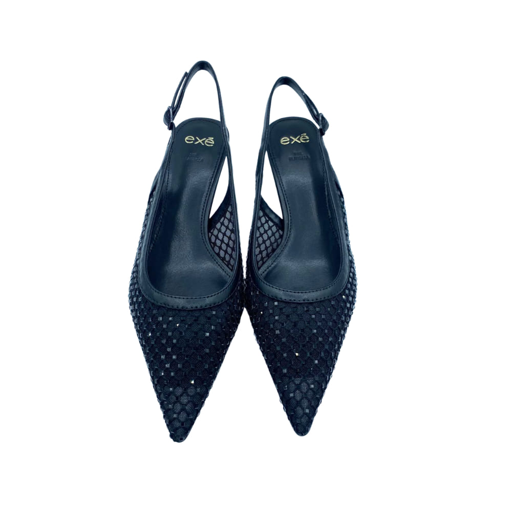 Zapato Strass Negro frente