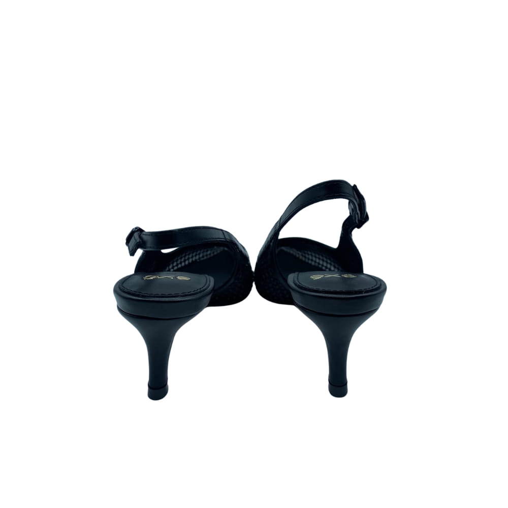 Zapato Strass Negro trasera