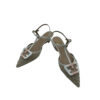 Zapatos Rejilla Beige Dorado con detalles degradados perfil