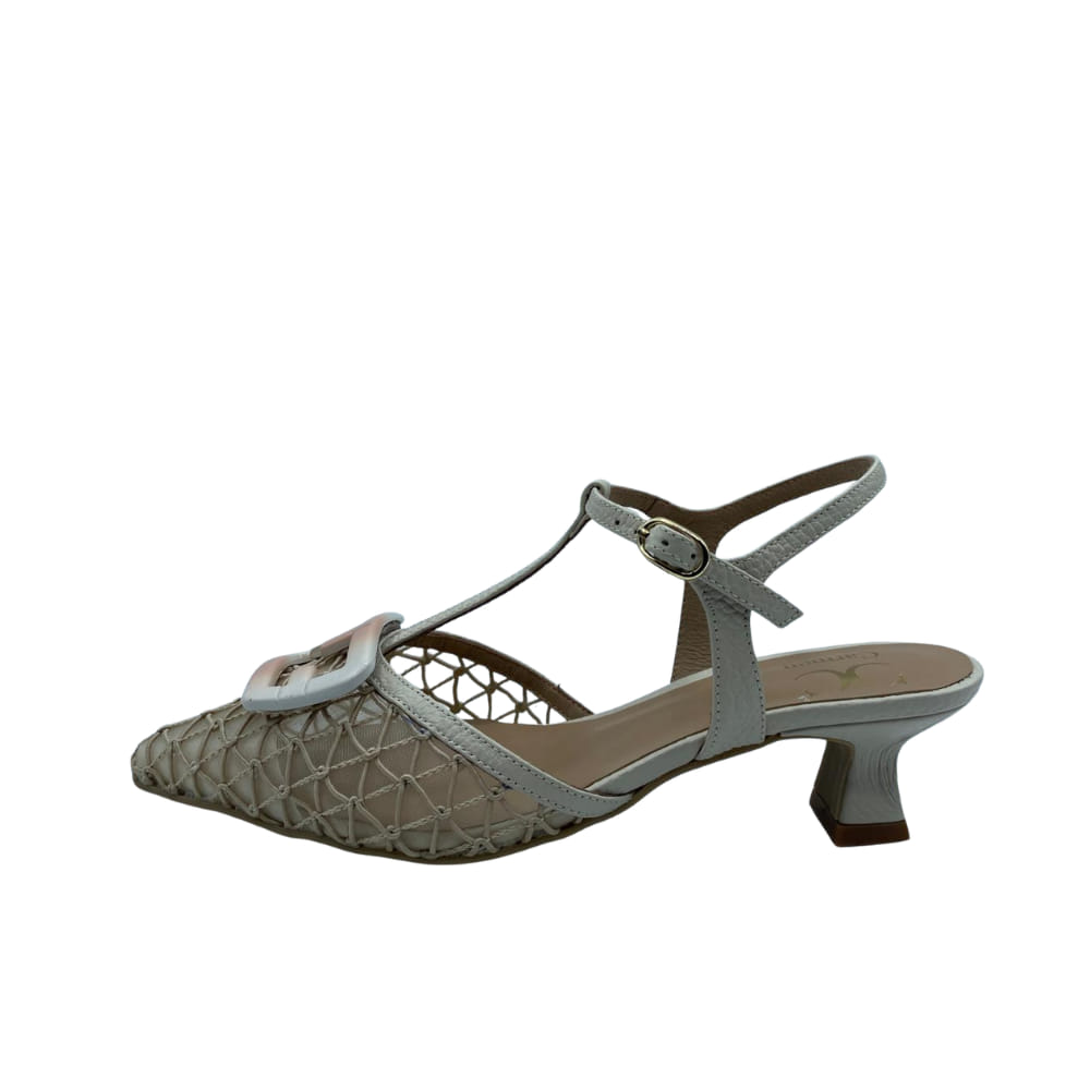 Zapatos Rejilla Beige Dorado con detalles degradados