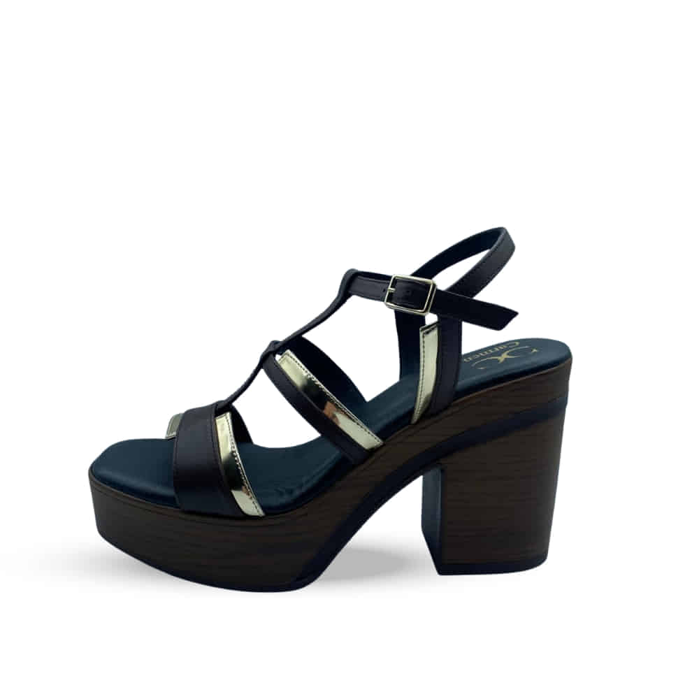 Sandalia Plataforma Black Gold