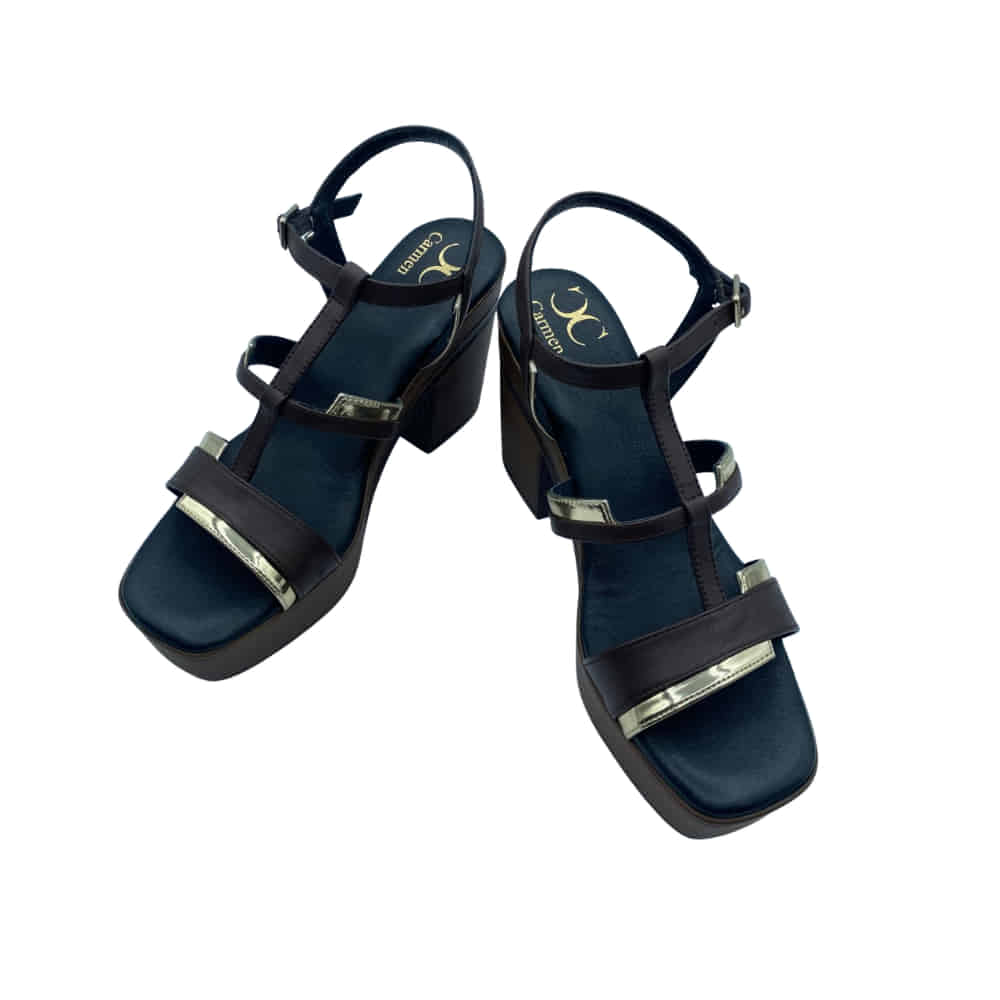 Sandalias Plataforma Black Gold perfil
