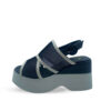Sandalias Plataforma Sombra y Arena con red color negro.