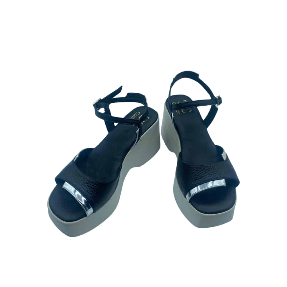 Sandalias Plataforma con tira geométrica perfil