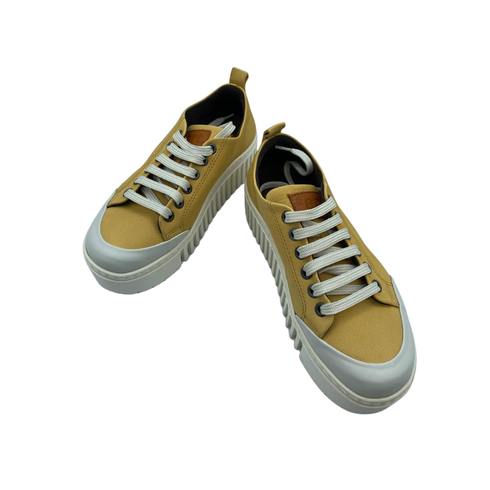Zapatillas amarillas mujer ART perfil