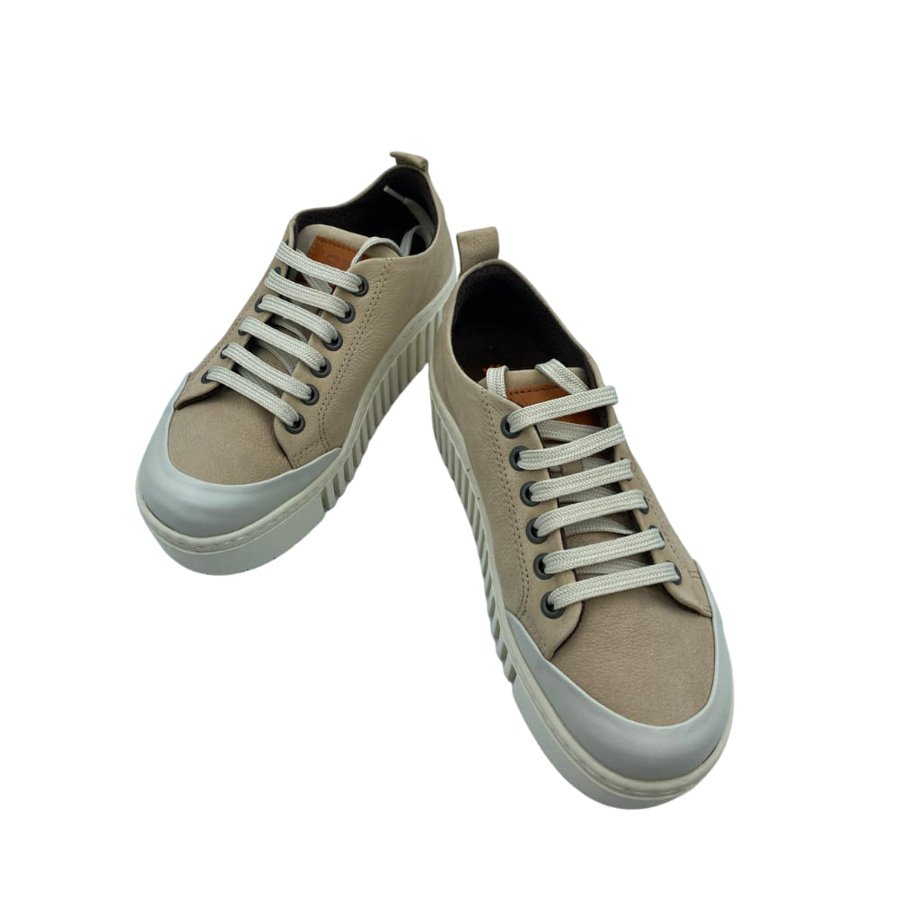 Zapatillas beige mujer ART perfil