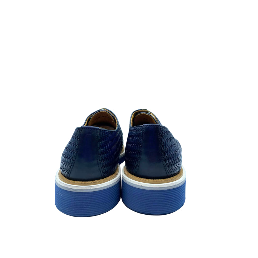 Zapato Blucher de Rejilla Calce Azul de hombre trasera