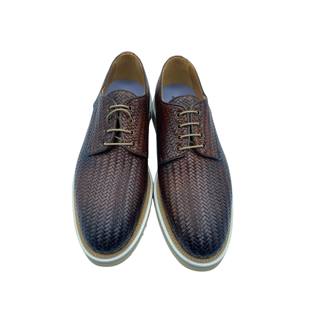Zapato Blucher de Rejilla Calce Marron de hombre frente