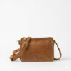 Bolso Bandolera Rock Cuero vista delantera con cremallera.