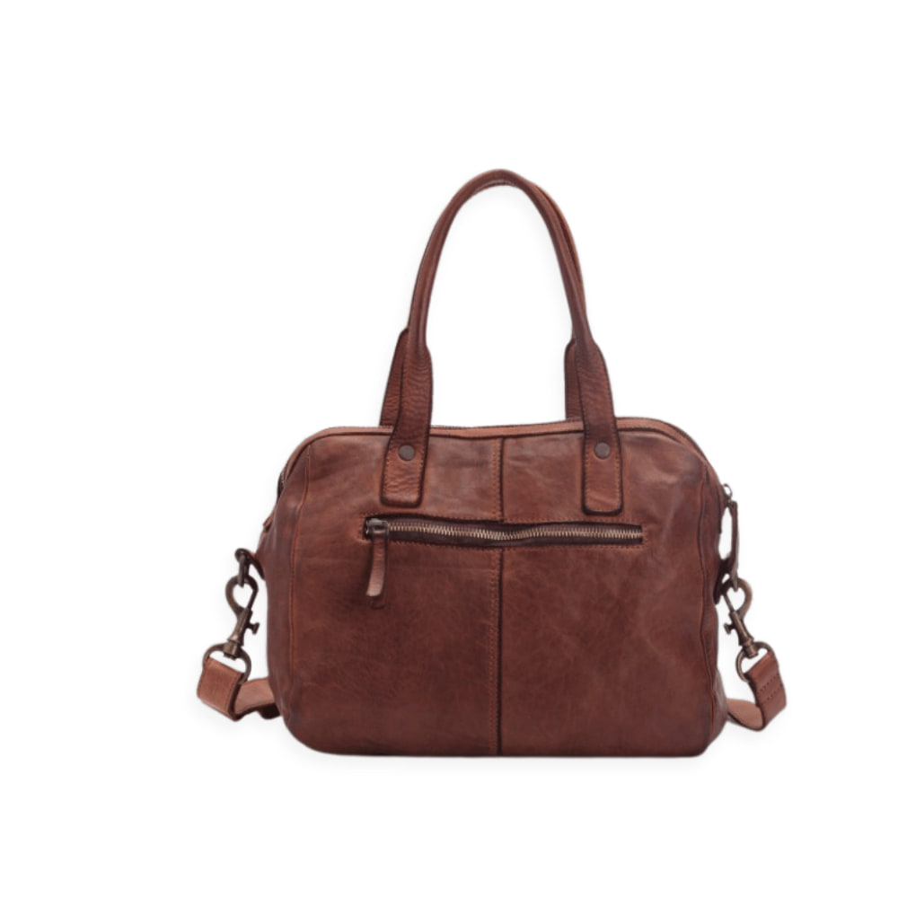 Bolso de mano Bowling Cuero con cierre de cremallera vista trasera