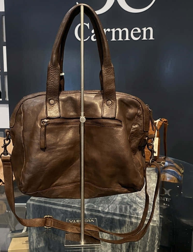 Bolso de mano Bowling Marrón chocolate vista trasera